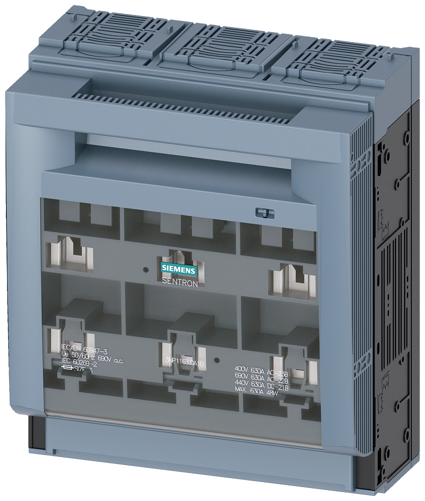 HORIZONTALNI RASTAVLJAČ SA OSIGURAČIMA NH3, 3P, 630A, NA MONTAŽNU PLOČU