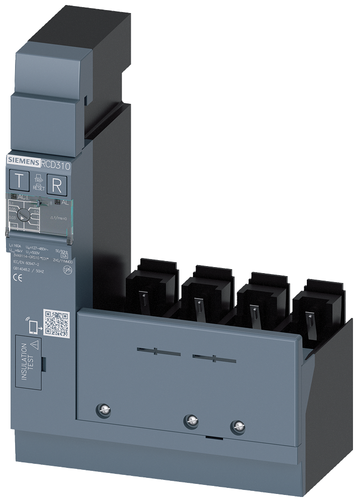 FID ČLAN RCD310, 4P, TIP A, 0.03-5A, TRENUTNO, 160A, 127-480VAC, 50/60HZ, BOČNA MONTAŽA (LEVO), ZA 3VA11