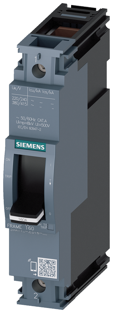KOMPAKTNI PREKIDAČ, 3VA1, 1P, IN=25A, ICU=55KA, TM210, PRIKLJUČAK ZA KABL