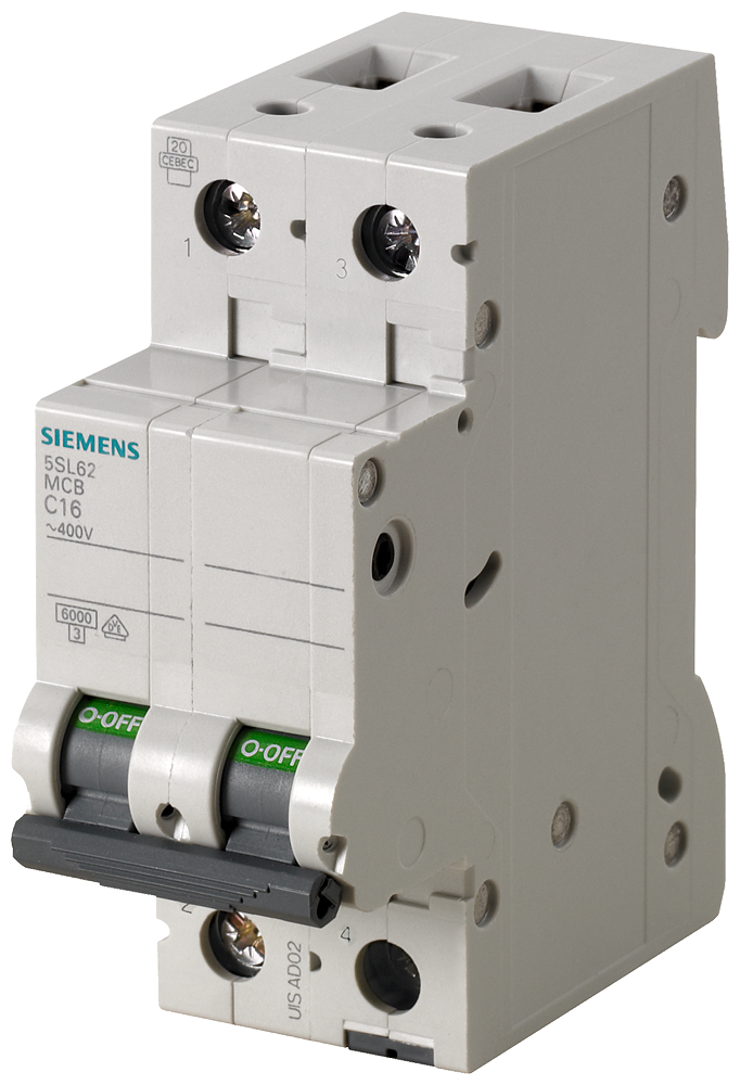 AUTOMATSKI OSIGURAČ 16A/C/2P, 400VAC, 6KA (IEC/EN 60898-1)