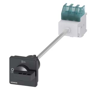 GREBENASTI PREKIDAČ, 0-1, 3P, 32A, AC23, 11.5KW, NA DIN ŠINU, PRODUŽENI POGON, CRNI