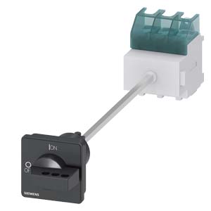 GREBENASTI PREKIDAČ, 0-1, 3P, 63A, AC23, 22KW, NA DIN ŠINU, PRODUŽENI POGON, CRNI