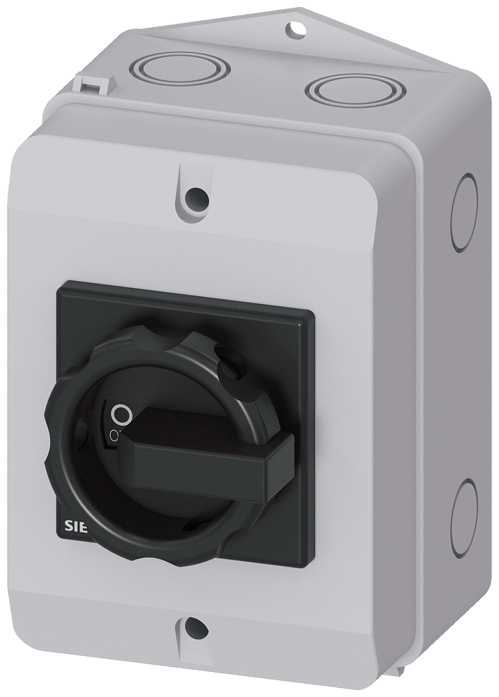 GREBENASTI PREKIDAČ, 0-1, 3P, 32A, AC23, 11.5KW, U KUĆIŠTU, CRNI