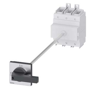 GREBENASTI PREKIDAČ, 0-1, 3P, 250A, AC23, 132KW, NA DIN ŠINU, PRODUŽENI POGON, CRNI