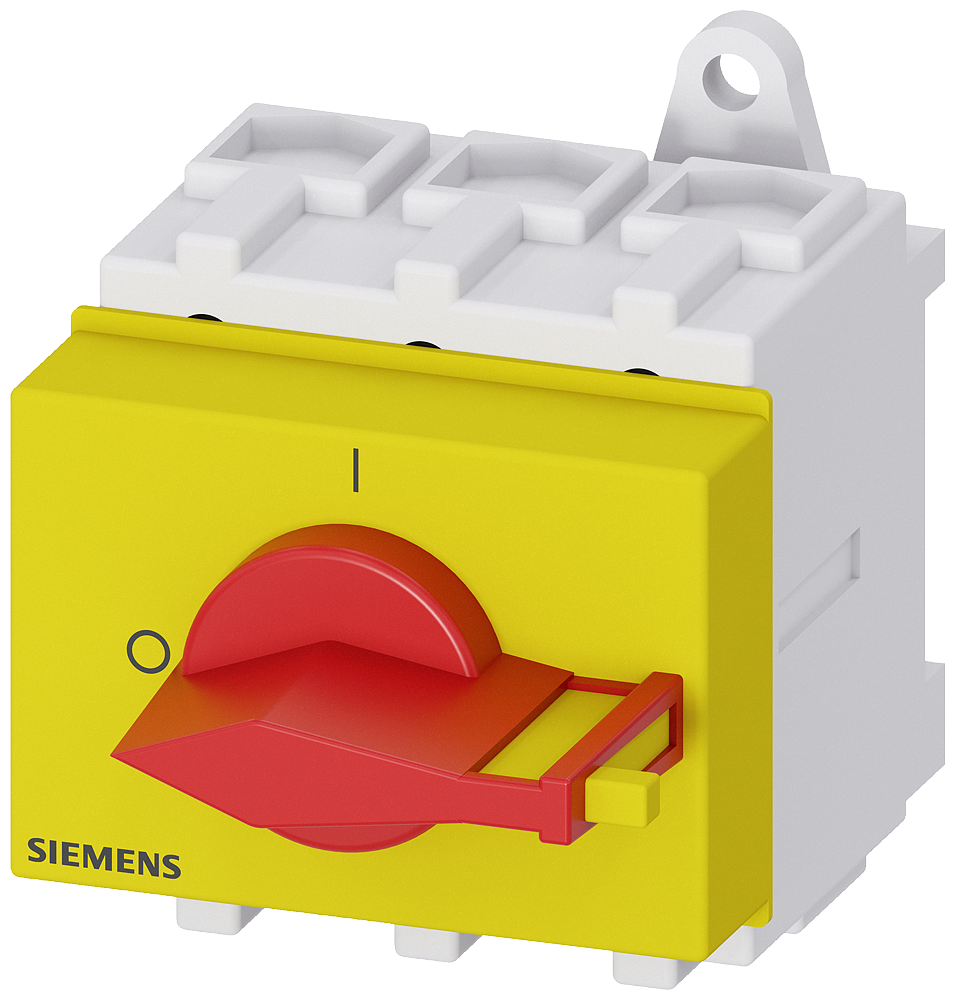 GREBENASTI PREKIDAČ, 0-1, 3P, 63A, AC23, 22KW, NA DIN ŠINU, DIREKTNA RUČICA, CRVENO-ŽUTI