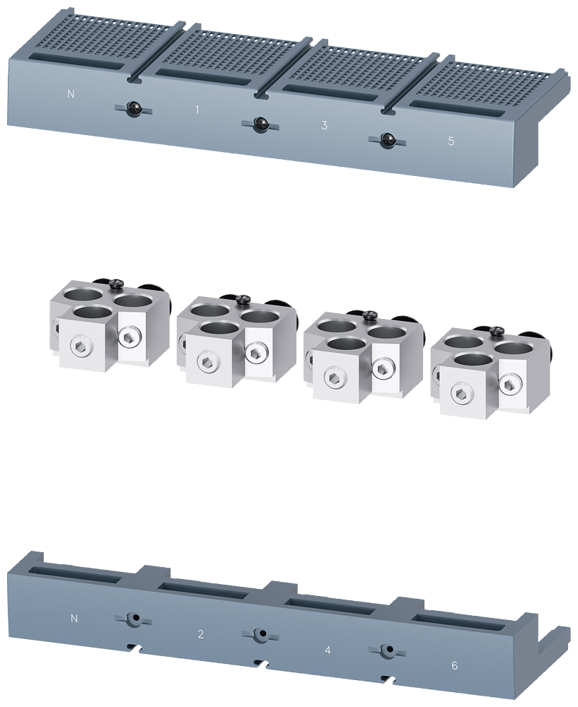 PRUKLJUČAK ZA 3 KABLA (SET- 4 PRIKLJUČKA, 1 POKROV), 120-185MM2,  SA POMOĆNIM IZVODOM, ZA 3VA15/3VA25