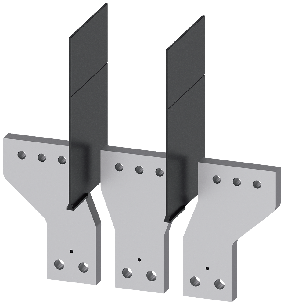 PREDNJI PRIKLJUČAK ZA SABIRNICE 80X10MM, PROŠIRENI, SA FAZNIM BARIJERAMA, 3P, ZA 3VA15/3VA25