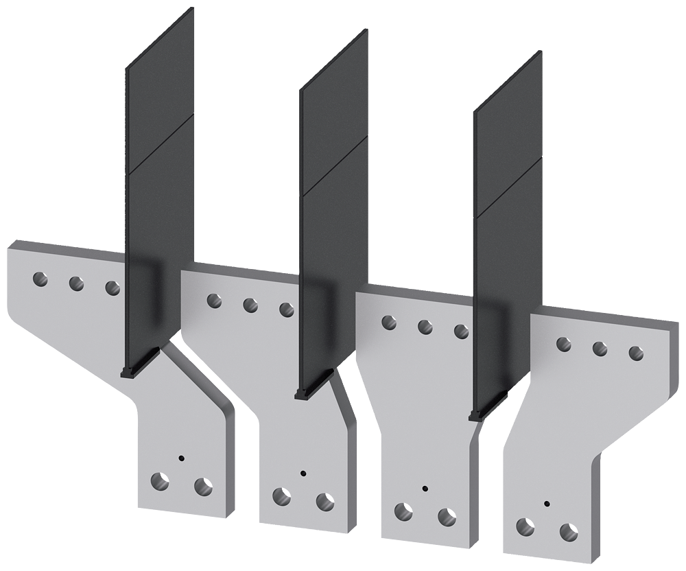 PREDNJI PRIKLJUČAK ZA SABIRNICE 80X10MM, PROŠIRENI, SA FAZNIM BARIJERAMA, 4P, ZA 3VA15/3VA25