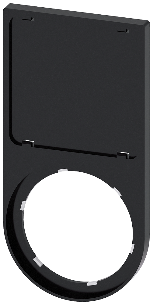 DRŽAČ ZA 1 OZNAKU, Ø22mm, POLUKRUŽNI, CRNI 27X27MM, NATIČNI (100KOM)