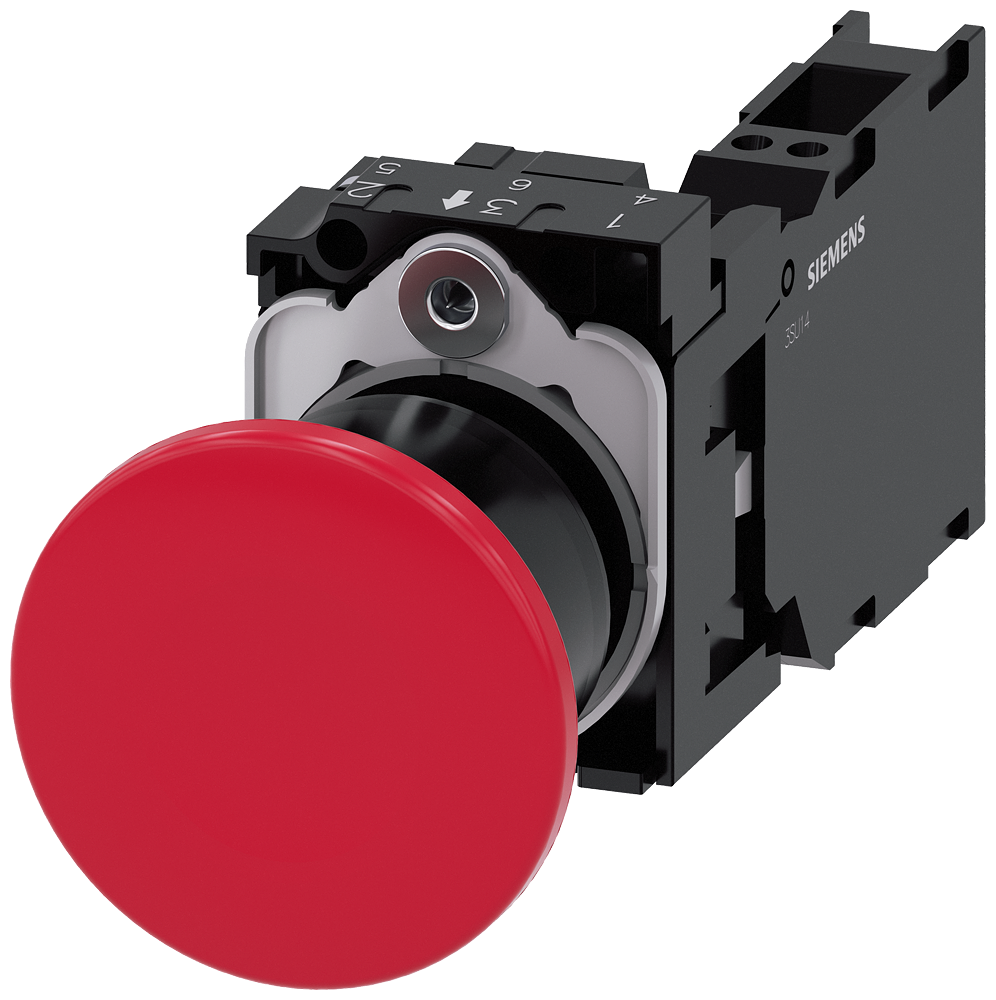 SVE STOP PEČURKA, 1NO+1NC, DEBLOKADA POVLAČENJEM, OPRUGA