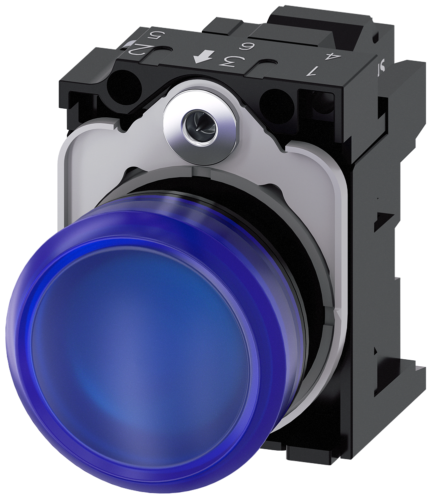 SIGNALNA SIJALICA, PLAVA, LED 230VAC, OPRUGA