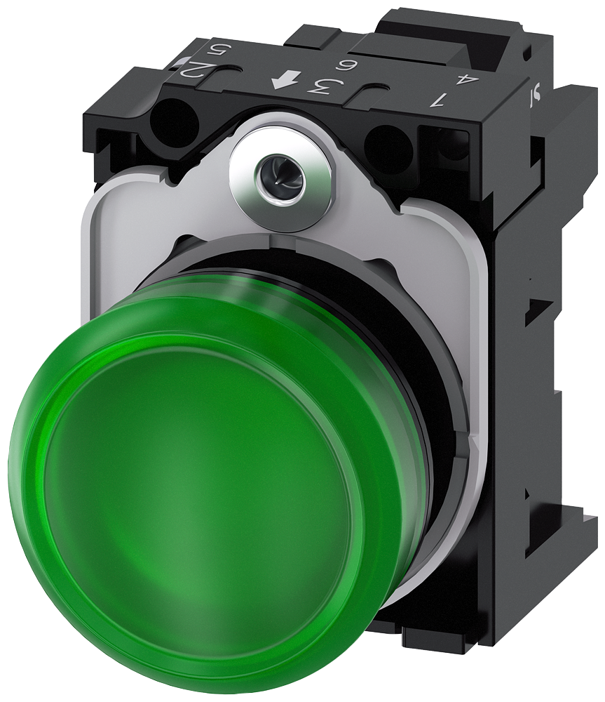 SIGNALNA SIJALICA, ZELENA, LED 230VAC, OPRUGA