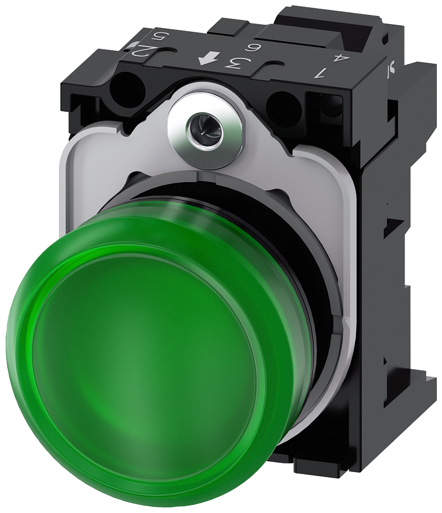 SIGNALNA SIJALICA, ZELENA, LED 110VAC, OPRUGA