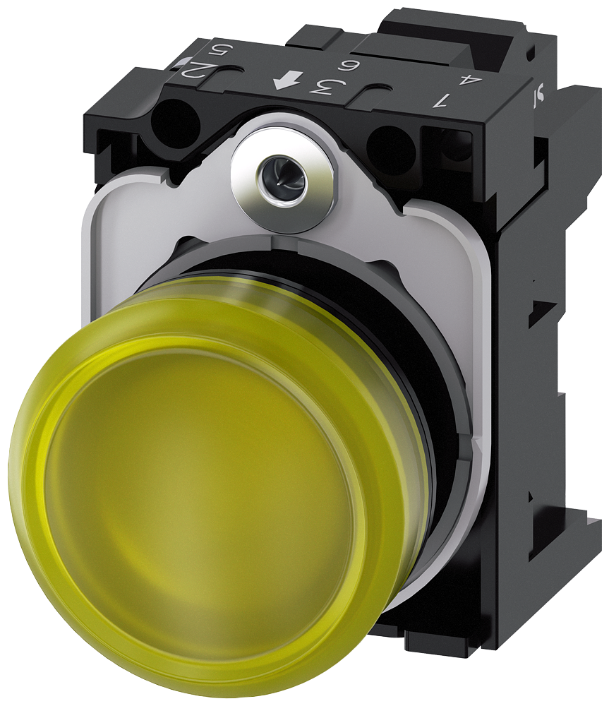 SIGNALNA SIJALICA, ŽUTA, LED 110VAC, OPRUGA