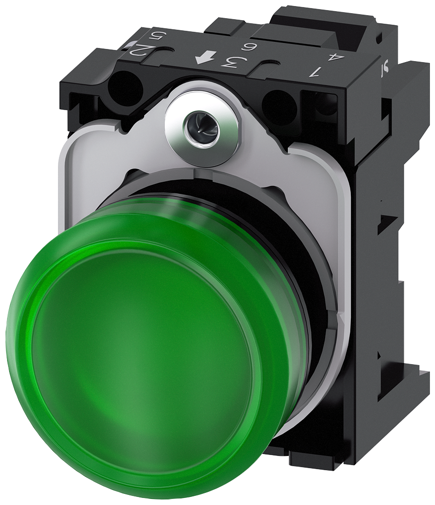 SIGNALNA SIJALICA, ZELENA, LED 24VAC/DC, OPRUGA