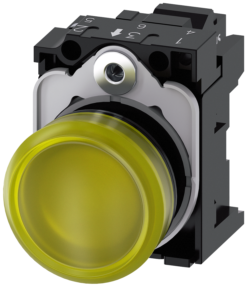 SIGNALNA SIJALICA, ŽUTA, LED 24VAC/DC, OPRUGA