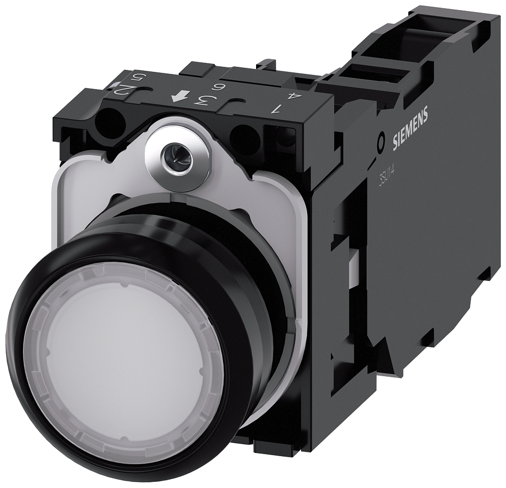 SVETLEĆI TASTER, BELI, 1NO+1NC, TRENUTNI KONTAKT, 230VAC, ŠRAF