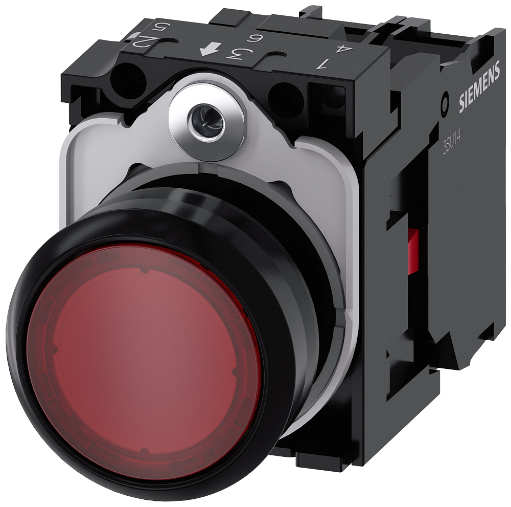 SVETLEĆI TASTER, CRVENI, 1NC, TRENUTNI KONTAKT, 230VAC, ŠRAF