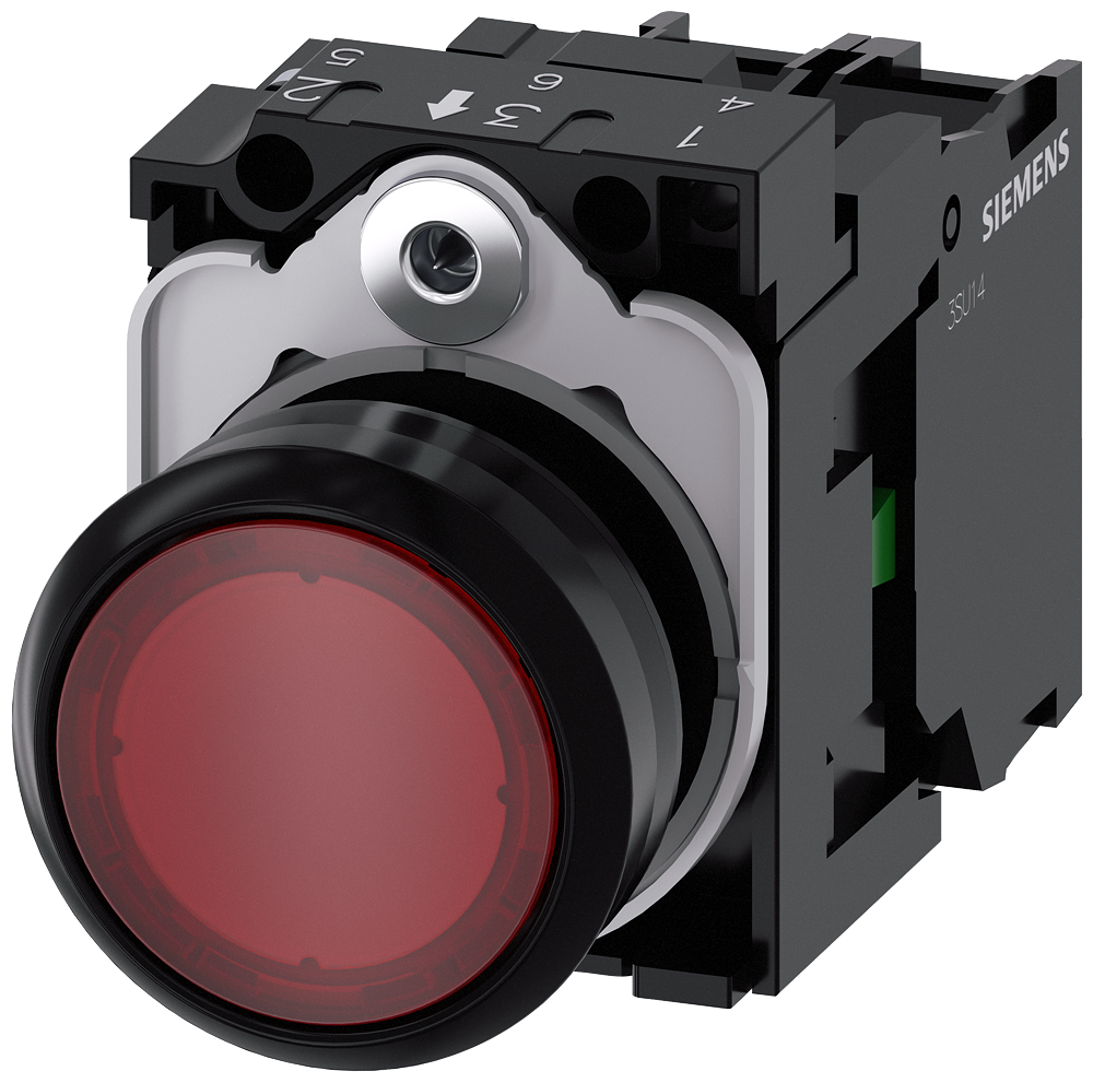 SVETLEĆI TASTER, CRVENI, 1NO, TRENUTNI KONTAKT, 24VAC/DC, ŠRAF