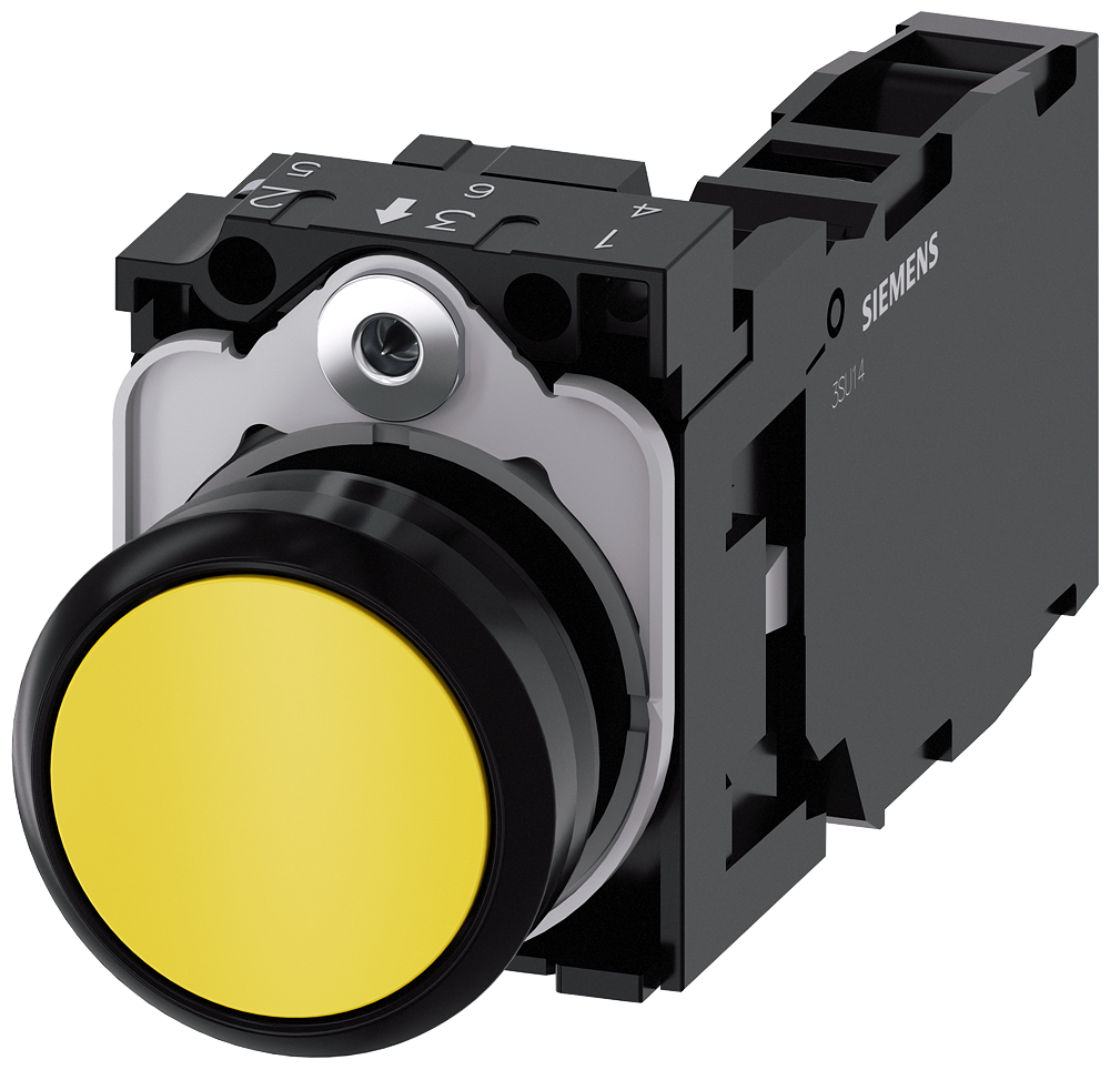 TASTER, ŽUTI, 1NO+1NC, TRENUTNI KONTAKT, ŠRAF