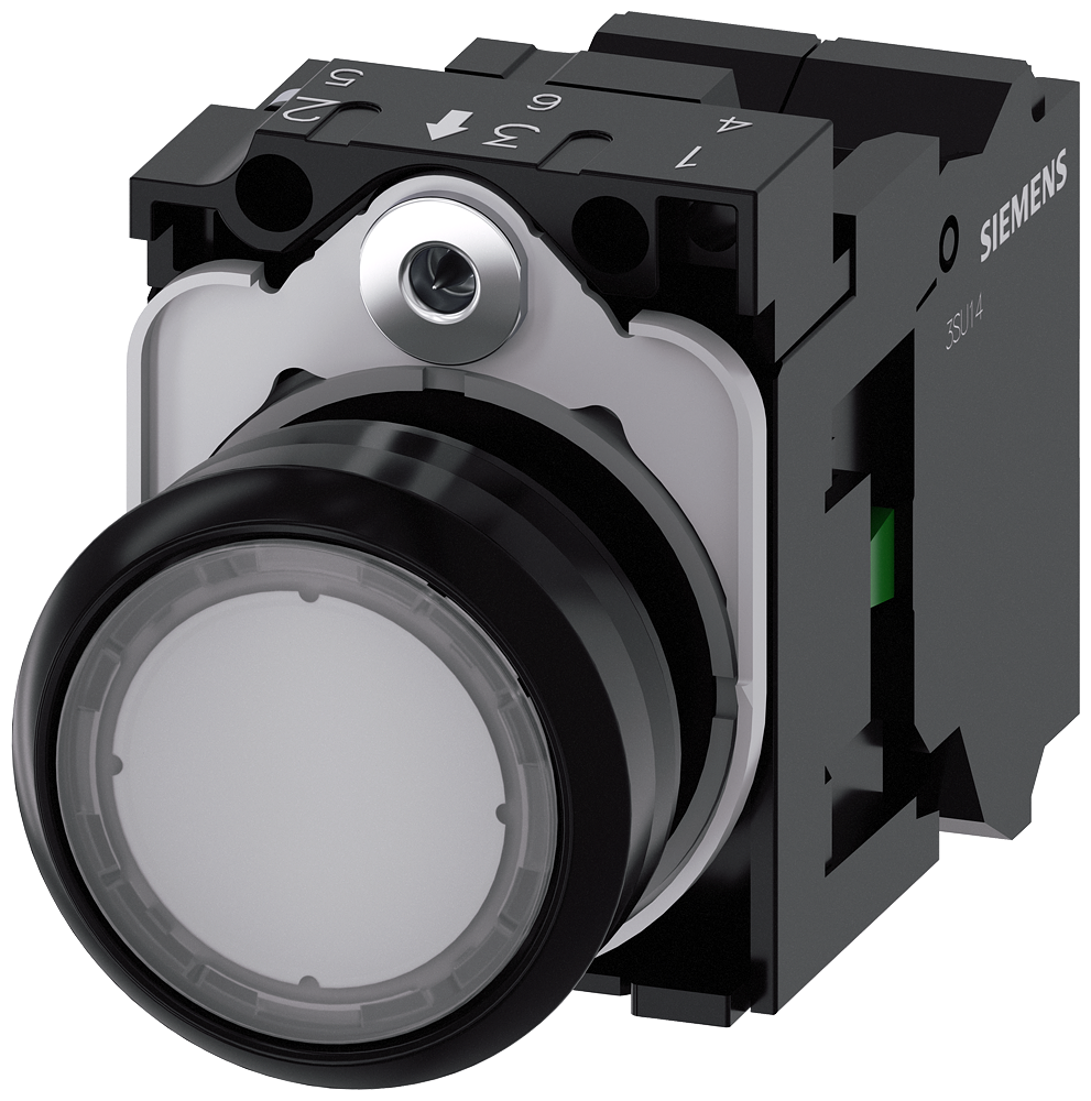 SVETLEĆI TASTER, PROZIRAN, 1NO, TRENUTNI KONTAKT, 230VAC, OPRUGA