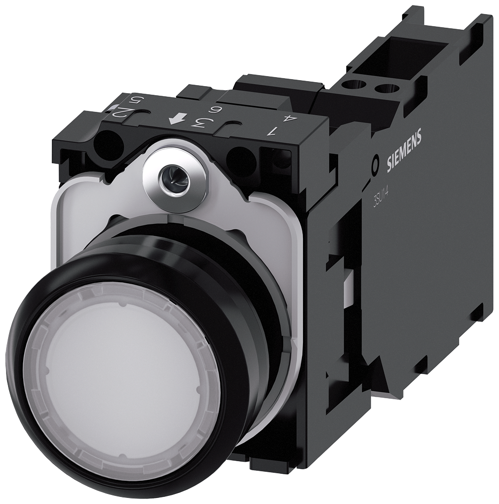 SVETLEĆI TASTER, BELI, 1NO+1NC, TRENUTNI KONTAKT, 230VAC, OPRUGA