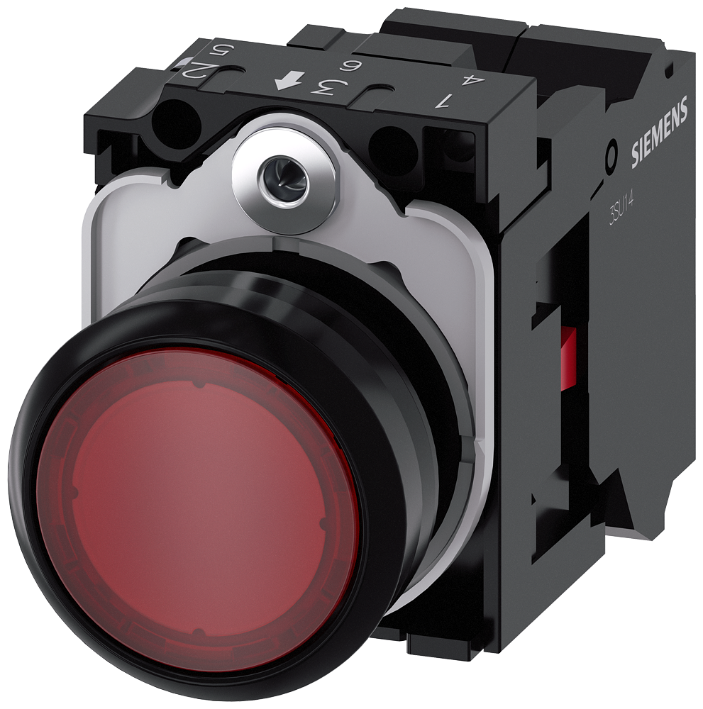 SVETLEĆI TASTER, CRVENI, 1NC, TRENUTNI KONTAKT, 230VAC, OPRUGA