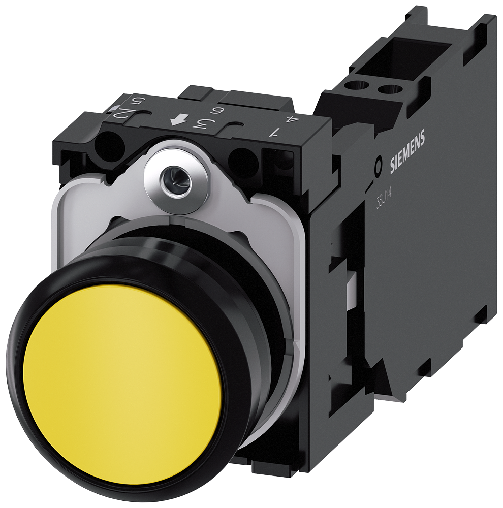 TASTER, ŽUTI, 1NO+1NC, TRENUTNI KONTAKT, OPRUGA