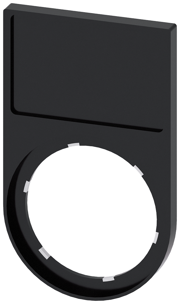 DRŽAČ ZA 1 OZNAKU, Ø22mm, POLUKRUŽNI, CRNI 17.5X27MM, SAMOLEPLJIVI (100KOM)