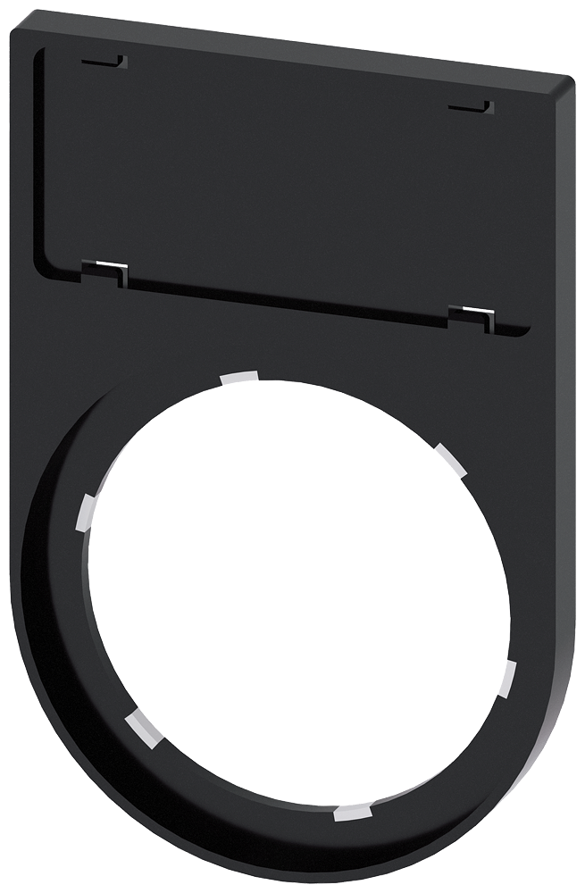 DRŽADRŽAČ ZA 1 OZNAKU, Ø22mm, POLUKRUŽNI, CRNI 12.5X27MM, NATIČNI (100KOM)