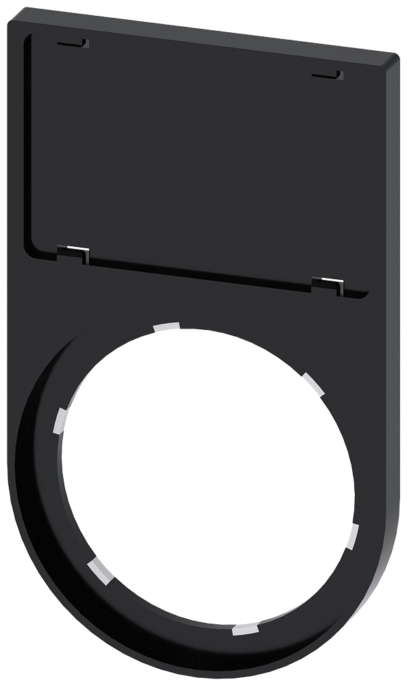 DRŽAČ ZA 1 OZNAKU, Ø22mm, POLUKRUŽNI, CRNI 17.5X27MM, NATIČNI (100KOM)