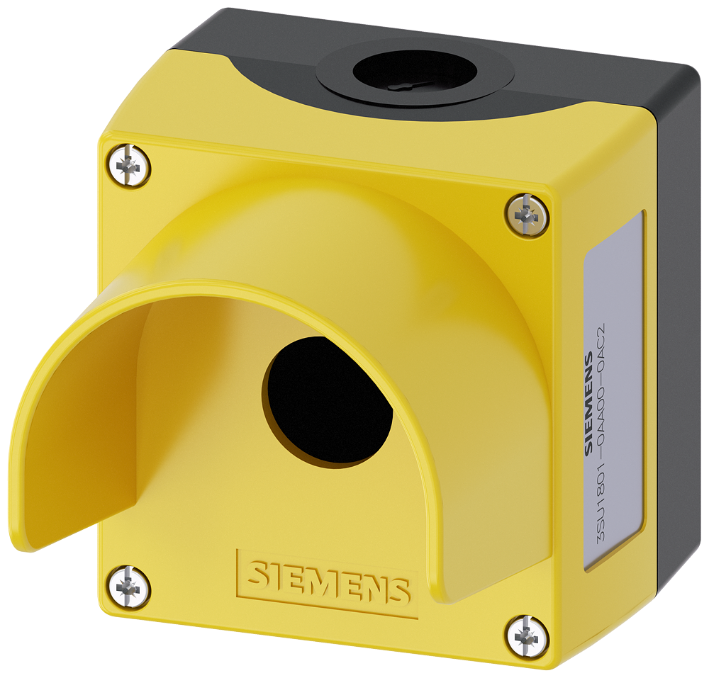 PLASTIČNO KUĆIŠTE, ŽUTO, ZA 1 KOMANDNI UREĐAJ Ø22mm, SA ZAŠTITOM