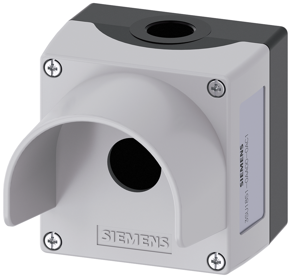 METALNO KUĆIŠTE, SIVO, ZA 1 KOMANDNI UREĐAJ Ø22mm, SA ZAŠTITOM