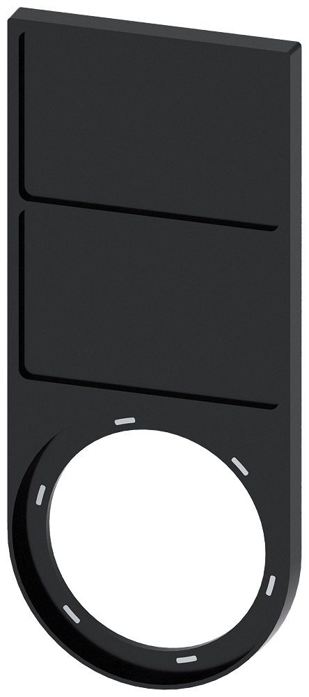 DRŽAČ ZA 2 OZNAKE, Ø22mm, POLUKRUŽNI, CRNI 17.5X27MM, SAMOLEPLJIVI (100KOM)