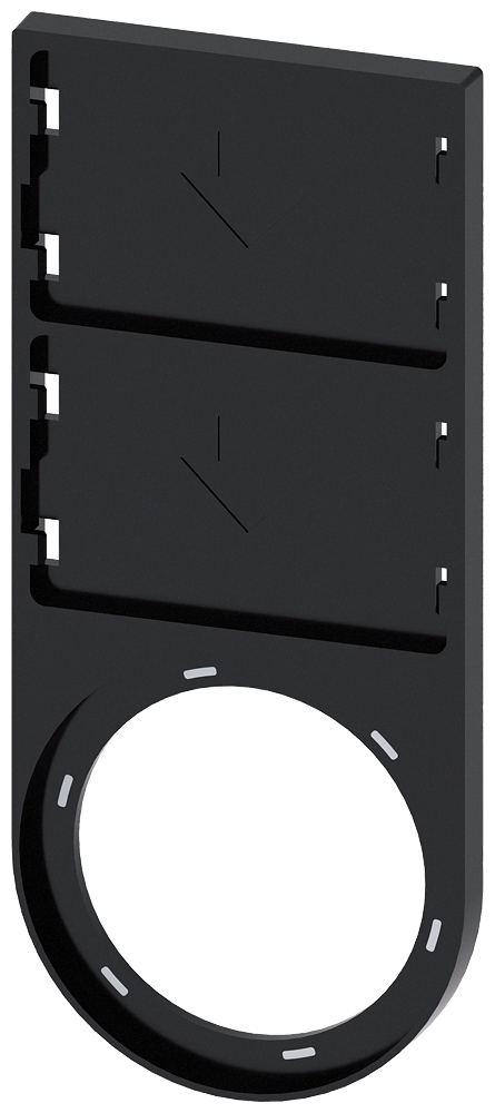 DRŽAČ ZA 2 OZNAKE, Ø22mm, POLUKRUŽNI, CRNI 17.5X27MM, NATIČNI (100KOM)