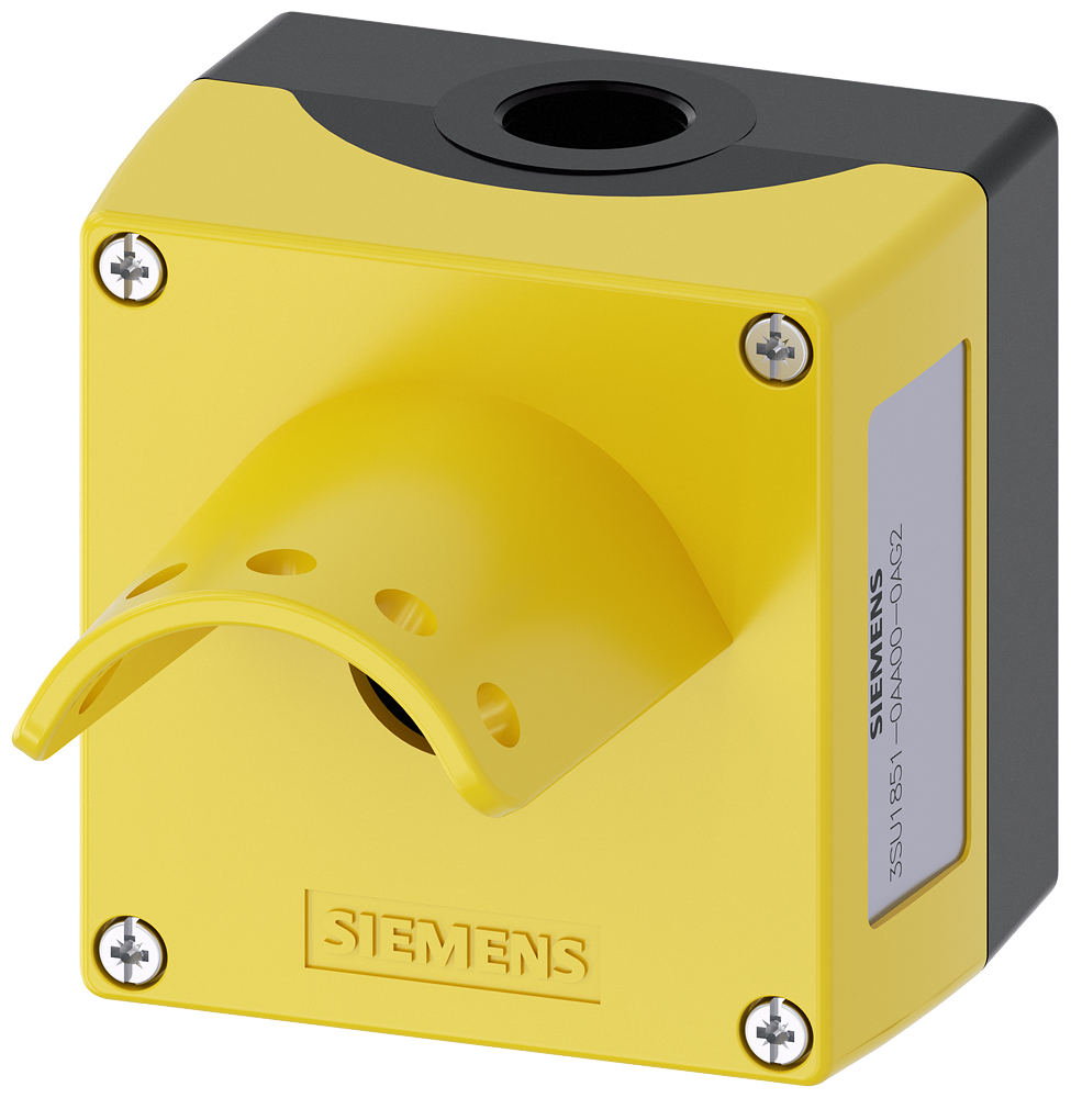 METALNO KUĆIŠTE, ŽUTO, ZA 1 KOMANDNI UREĐAJ 40mm, SA ZAŠTITOM, MOGUĆNOST ZAKLJUČAVANJA