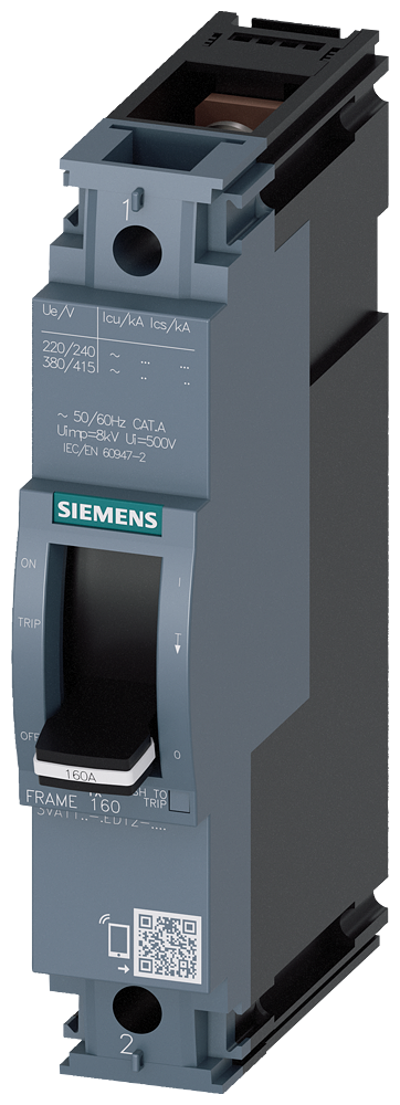 KOMPAKTNI PREKIDAČ, 3VA1, 1P, IN=25A, ICU=55KA, TM210, PRIKLJUČAK ZA PAPUČICU