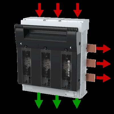 HORIZONTALNI RASTAVLJAČ SA OSIGURAČIMA, MODUL ZA NAPAJANJE, NV3, IN=630A, 3P, 60 MM 